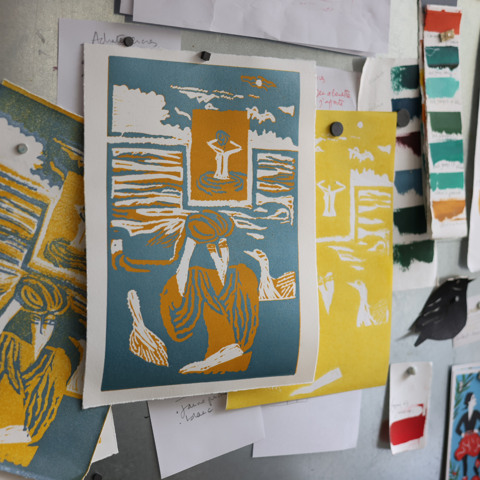 IMG_0411-redim Atelier Julia Chausson Atelier des 4 jeudis arts plastiques linogravure lino perdu